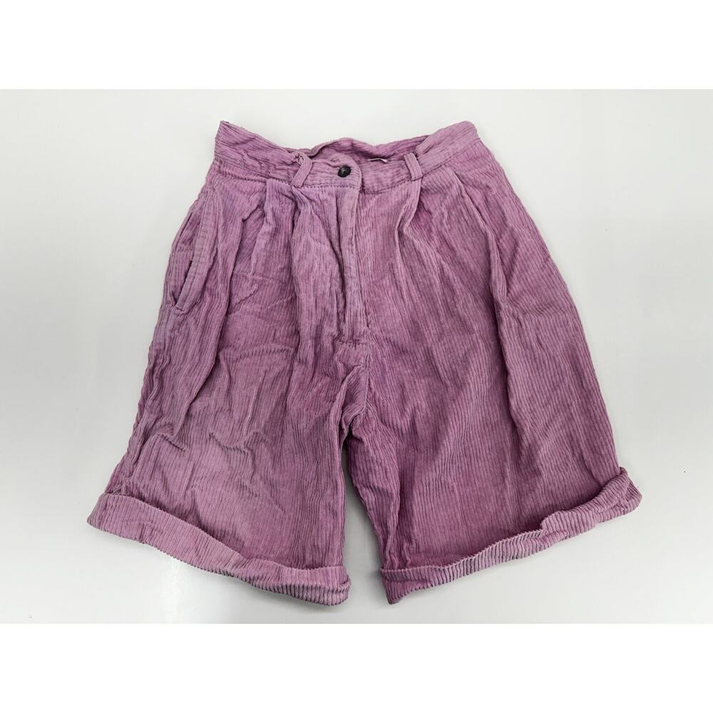 Kyoto Kasuals Womens Shorts Size 7 Pink Corduroy High Waisted Pleated Vintage